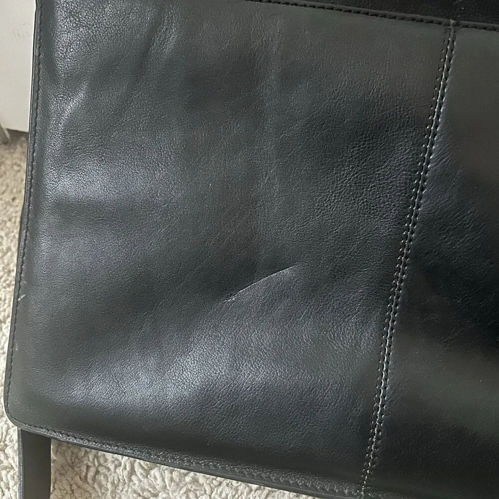 Kenneth Cole Reaction Laptop Briefcase Black Leather Mens Bag